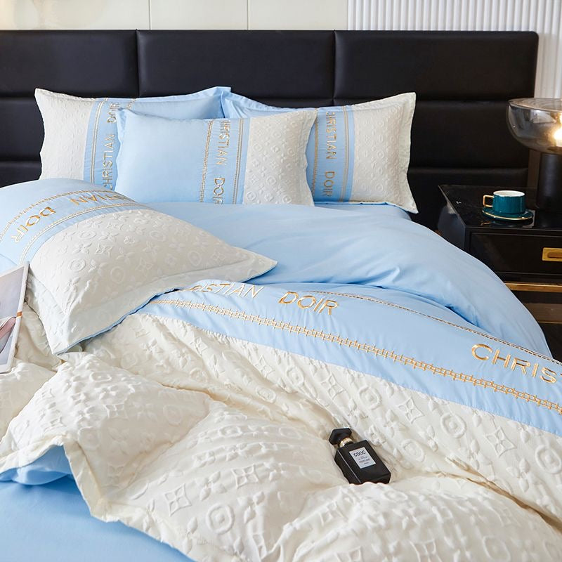 Modern Luxe Embroidered Duvet Cover Bedding Set