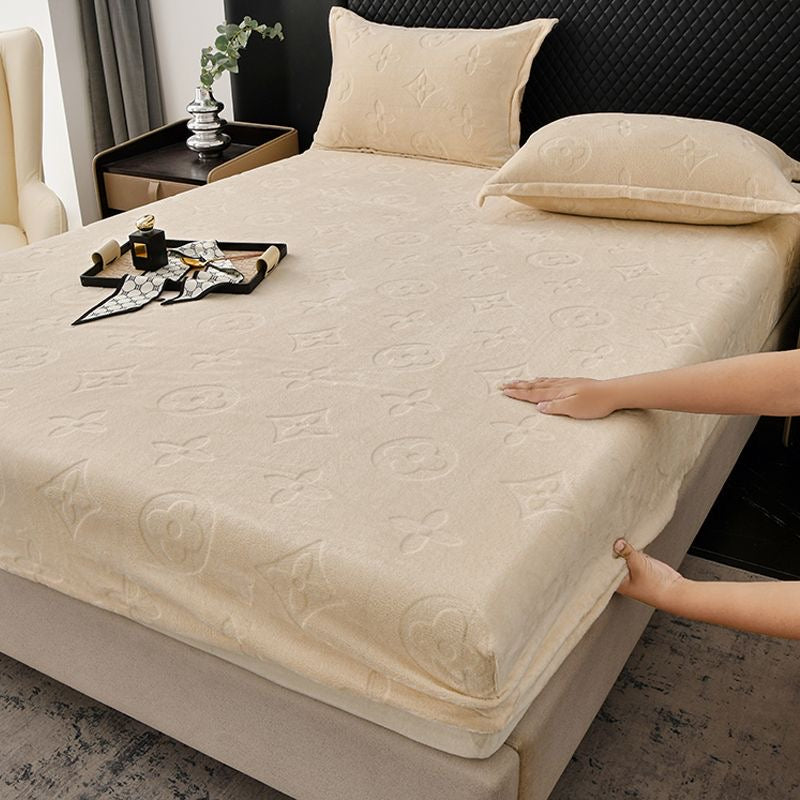 Luxury Plush Fleece Velvet Fitted Sheet Set