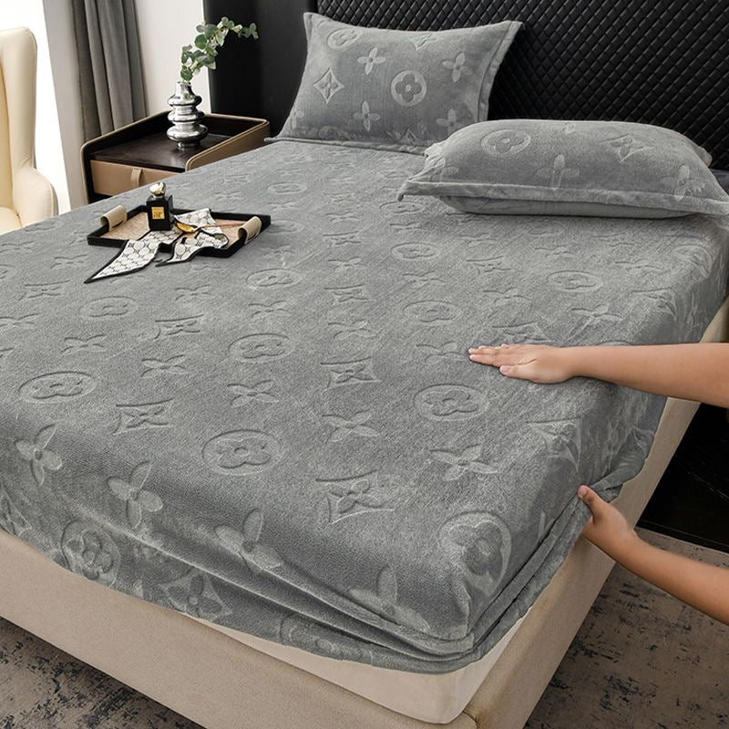 Luxury Plush Fleece Velvet Fitted Sheet Set