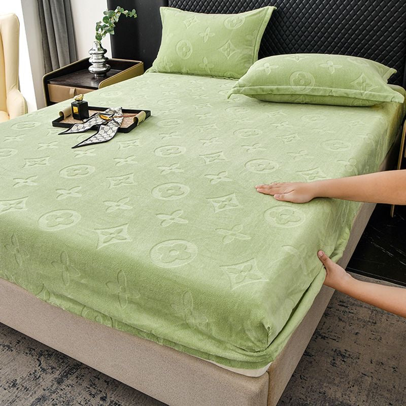 Luxury Plush Fleece Velvet Fitted Sheet Set