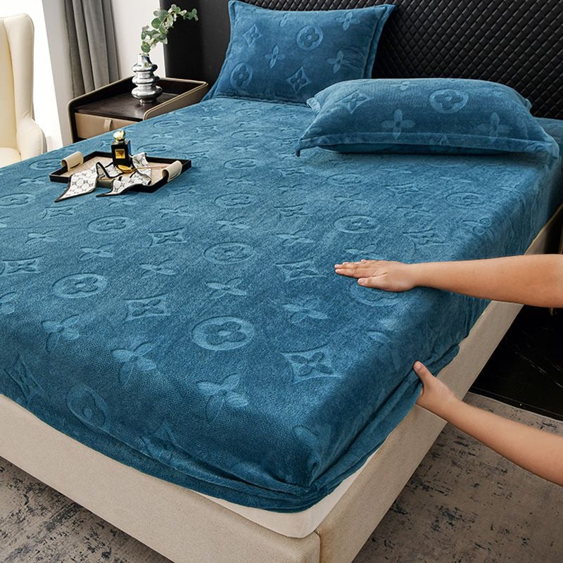 Luxury Plush Fleece Velvet Fitted Sheet Set