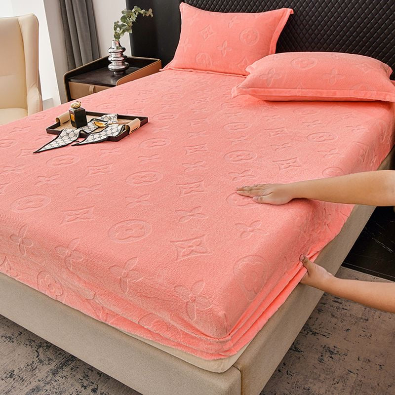 Luxury Plush Fleece Velvet Fitted Sheet Set