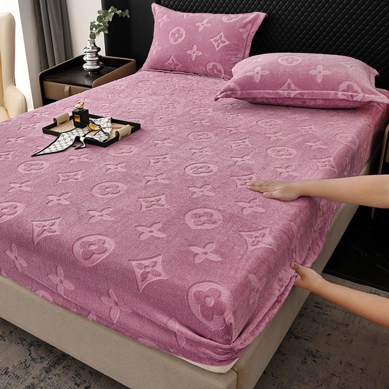 Luxury Plush Fleece Velvet Fitted Sheet Set