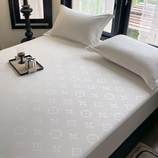 Luxury Soft Cotton Fitted Bed Cover Sheet Set