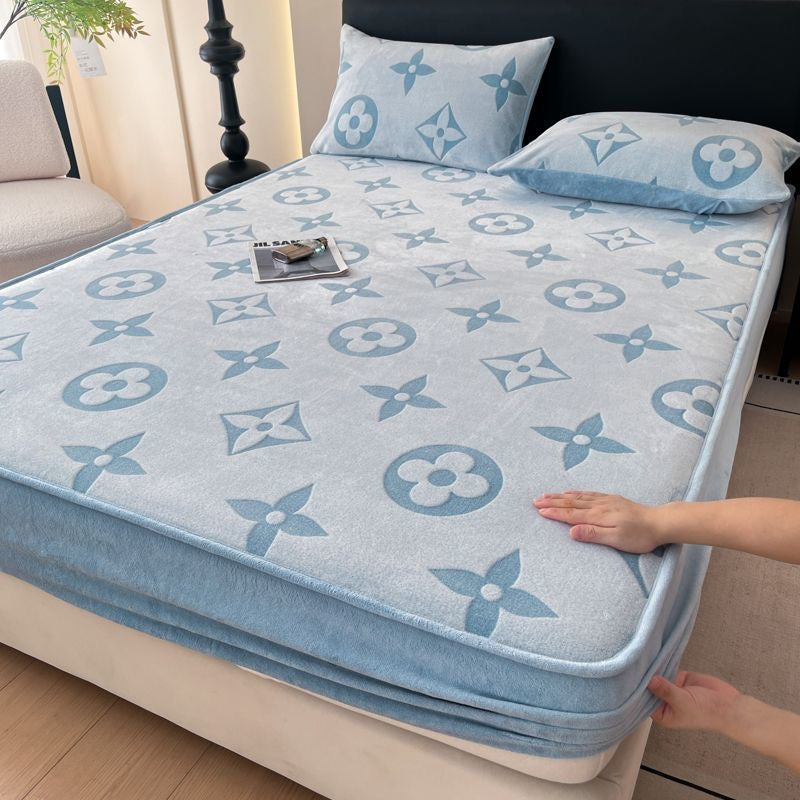 Luxury Plush Fleece Velvet Fitted Sheet Set