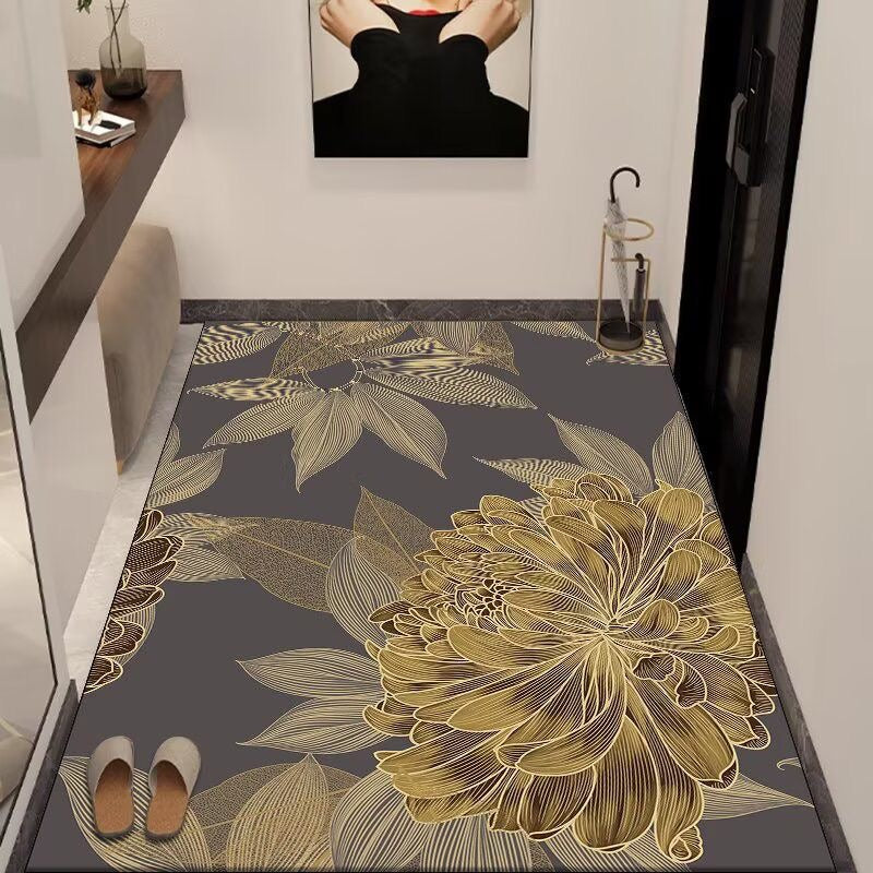 Modern Floral Indoor Outdoor Entrance Waterproof Heavy Duty Doormat