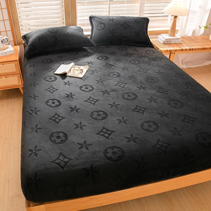 Cozy Plush Fleece Fitted Sheet Bed Set