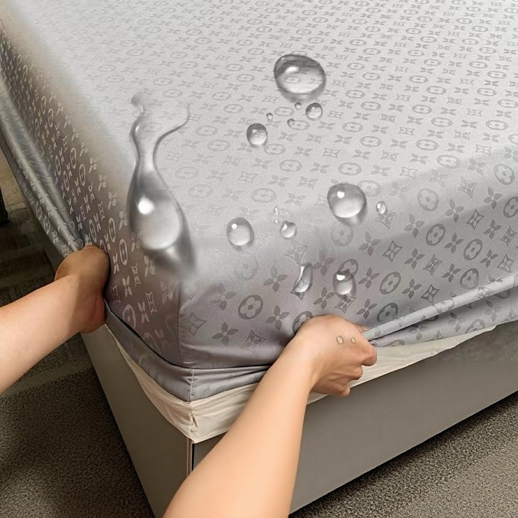 Ultra Soft Deep Pocket Waterproof Silky Satin Bed Fitted Sheet Set