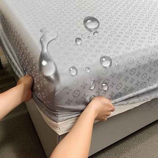 Ultra Soft Deep Pocket Waterproof Silky Satin Bed Fitted Sheet Set
