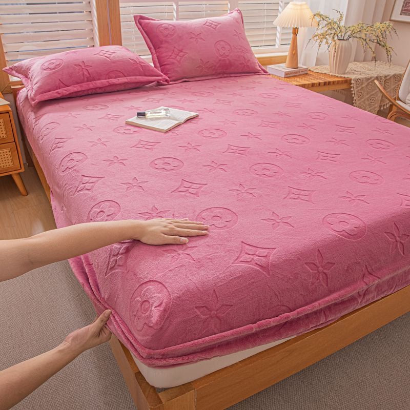 Cozy Plush Fleece Fitted Sheet Bed Set