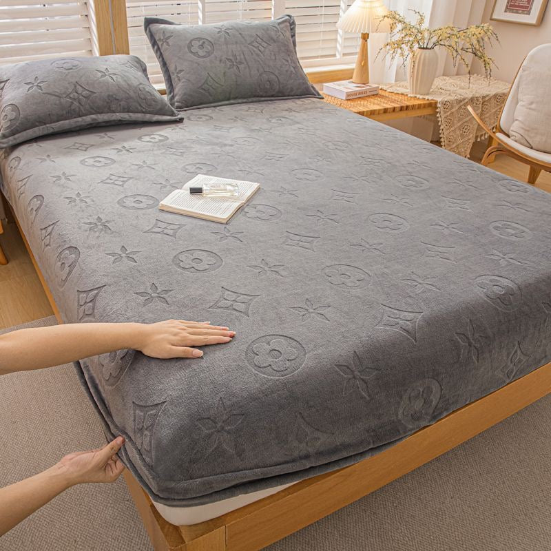 Cozy Plush Fleece Fitted Sheet Bed Set