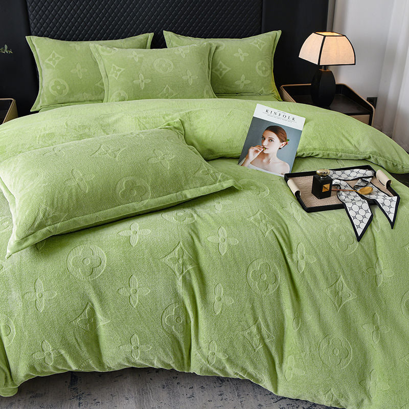 Luxury Ultra Soft Fleece Fluffy Plush Velvet Bedding Set