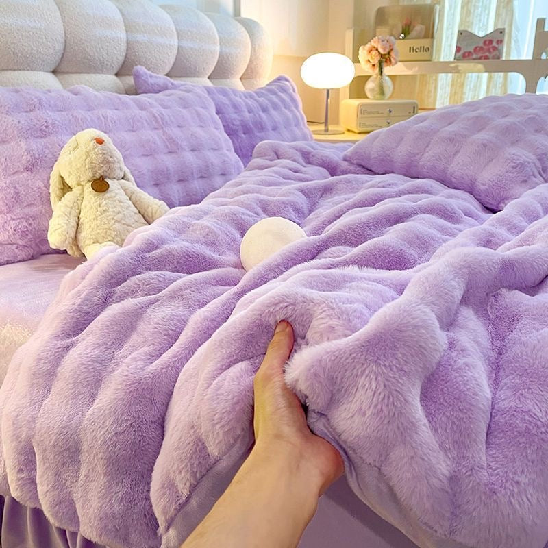 Cozy Luxury Ultra Soft Faux Fur Comforter Bedding Set