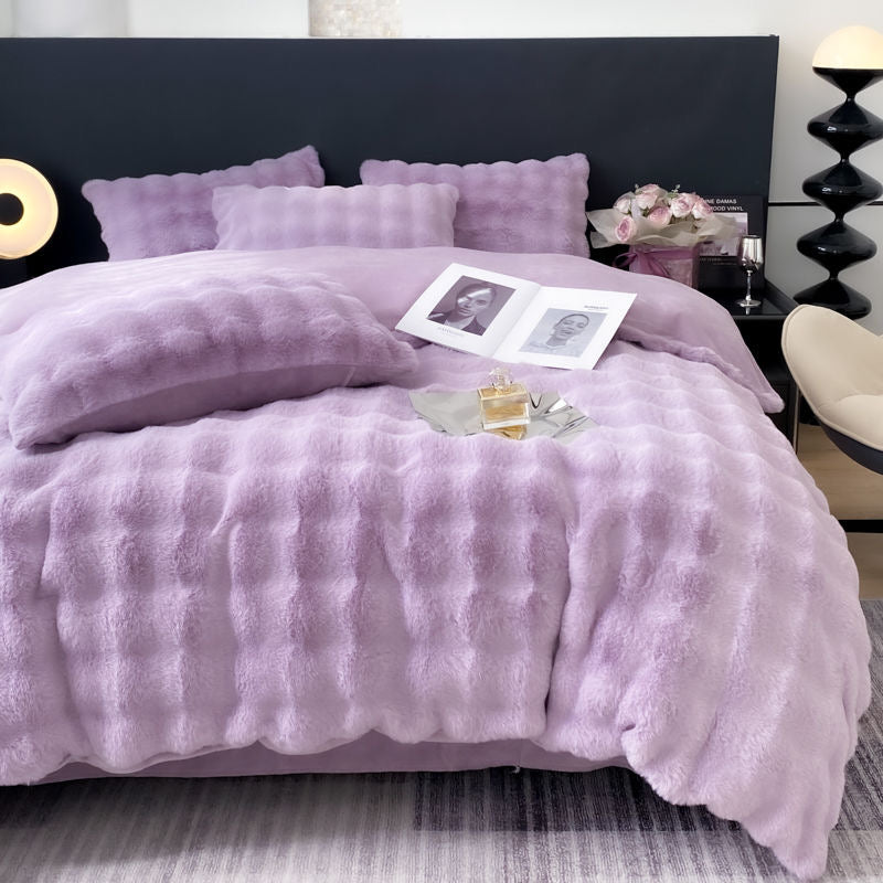 Cozy Luxury Ultra Soft Faux Fur Comforter Bedding Set