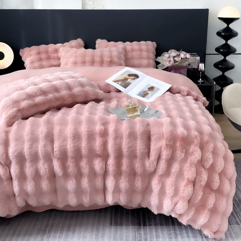 Cozy Luxury Ultra Soft Faux Fur Comforter Bedding Set
