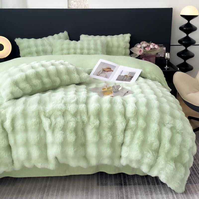 Cozy Luxury Ultra Soft Faux Fur Comforter Bedding Set