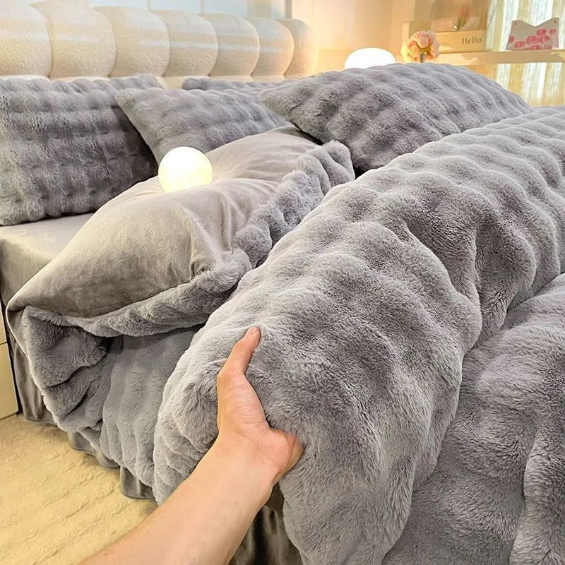 Cozy Luxury Ultra Soft Faux Fur Comforter Bedding Set