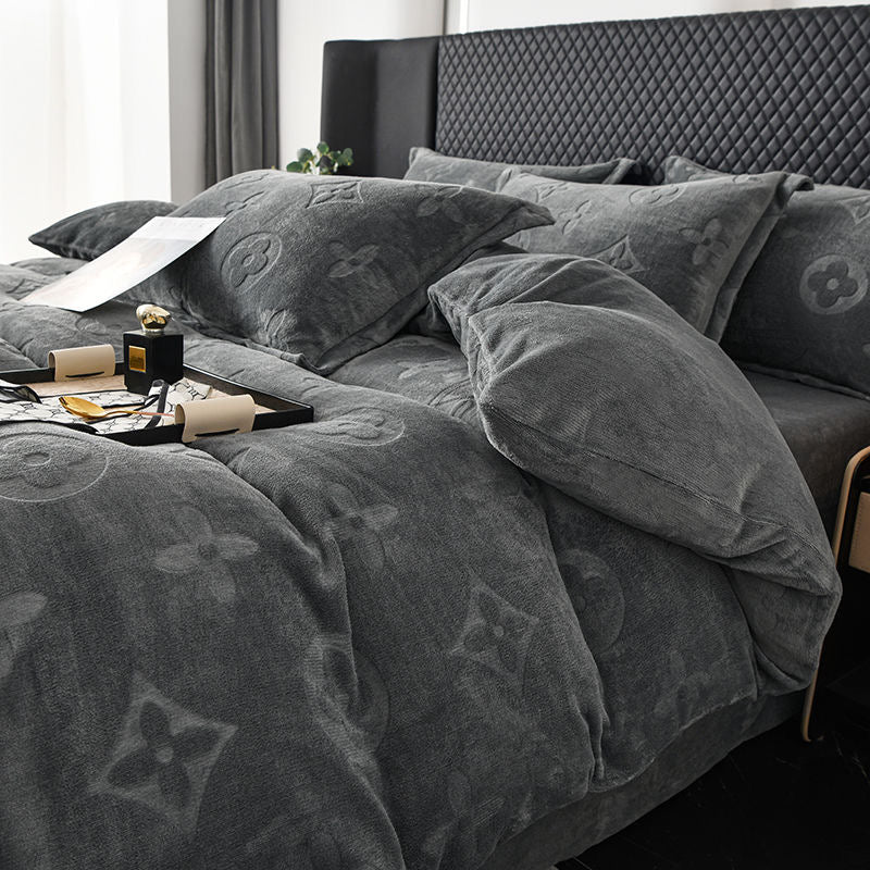 Luxury Ultra Soft Fleece Fluffy Plush Velvet Bedding Set