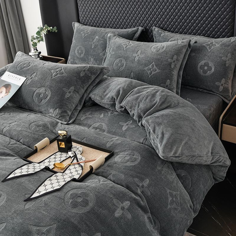 Luxury Ultra Soft Fleece Fluffy Plush Velvet Bedding Set