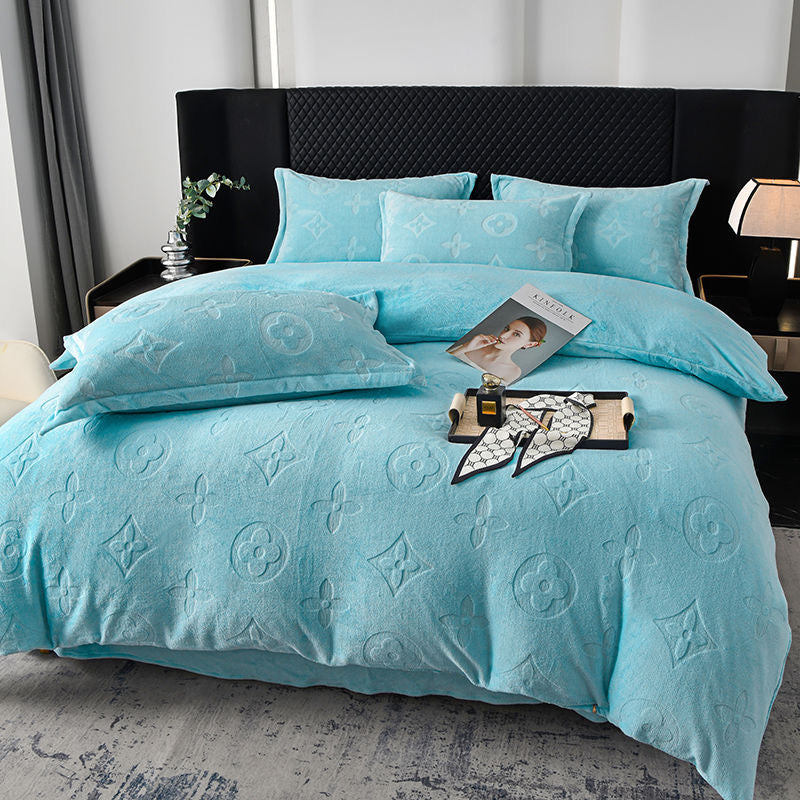 Luxury Ultra Soft Fleece Fluffy Plush Velvet Bedding Set