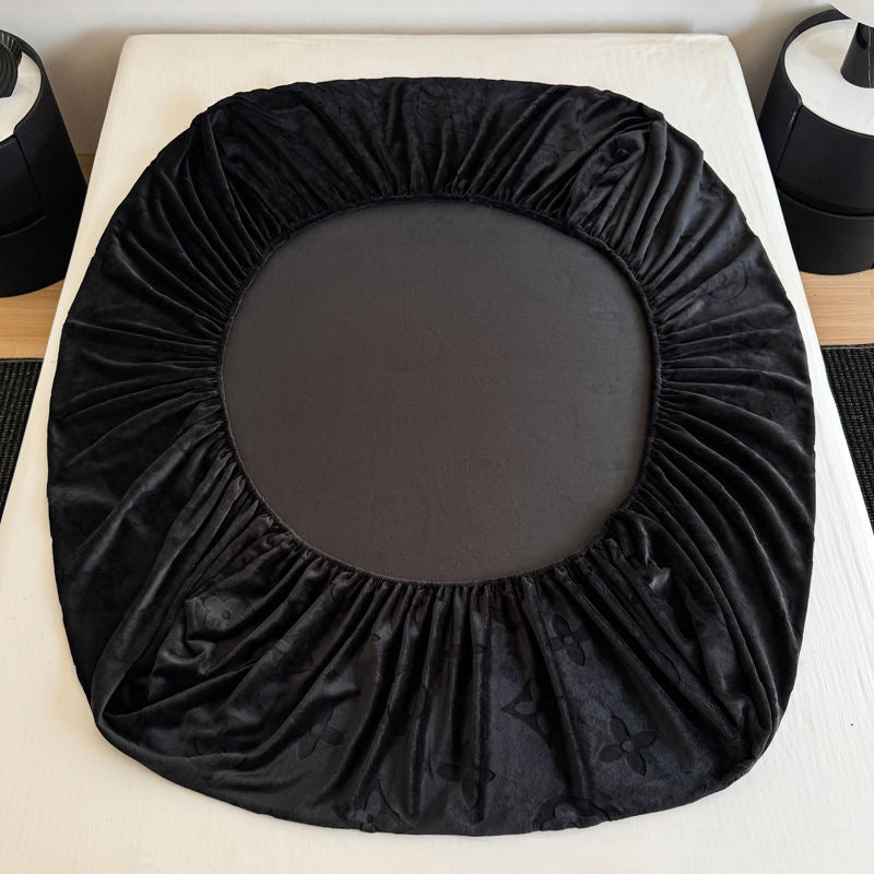 Luxury Fuzzy Fleece Velvet Fitted Bed Sheet Cover Set