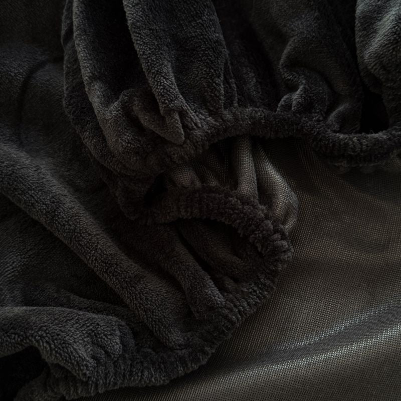 Luxury Fuzzy Fleece Velvet Fitted Bed Sheet Cover Set